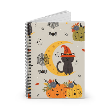 Halloween Kitty Spiral Lined Notebook