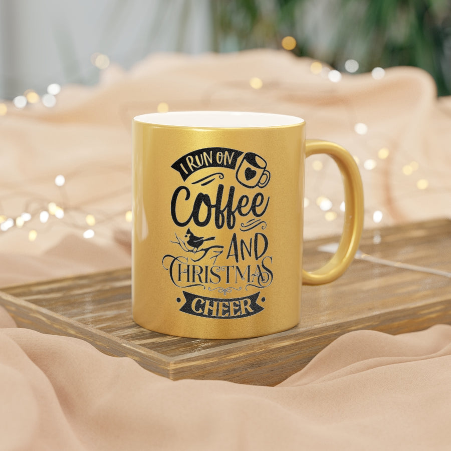 Coffee and Christmas Cheer Metallic Mug