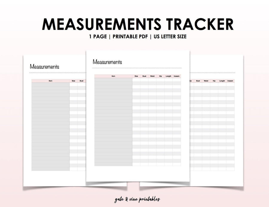 Online Shop Measurements Tracker, Reseller Measurements Tracker, Clothing Measurements Tracker, Inventory Sheets, Online Shop Planner - Sweet Summer Designs