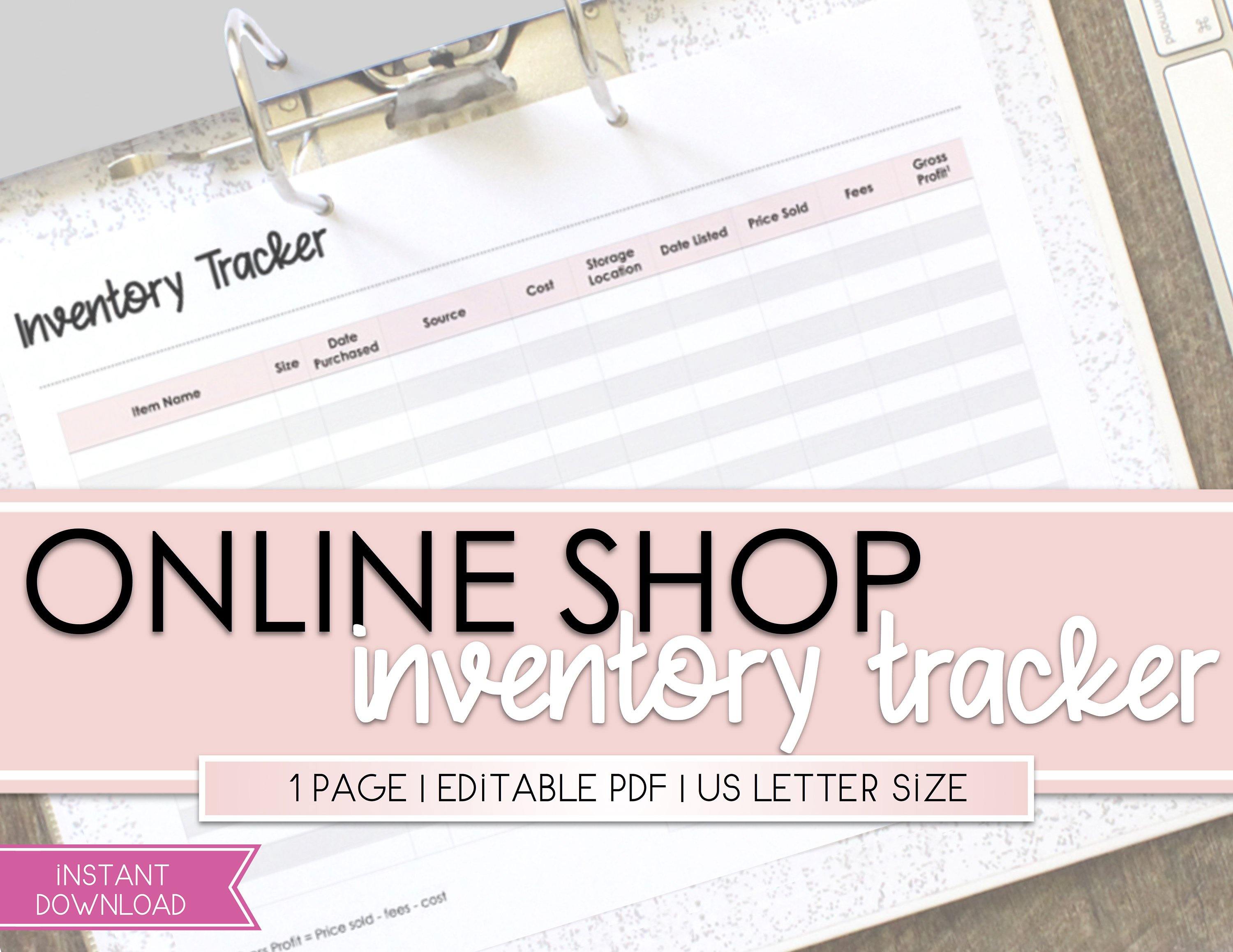Online Store Inventory Online Shop Inventory Sheets, Inventory Tracker Printable, Inventory ...
