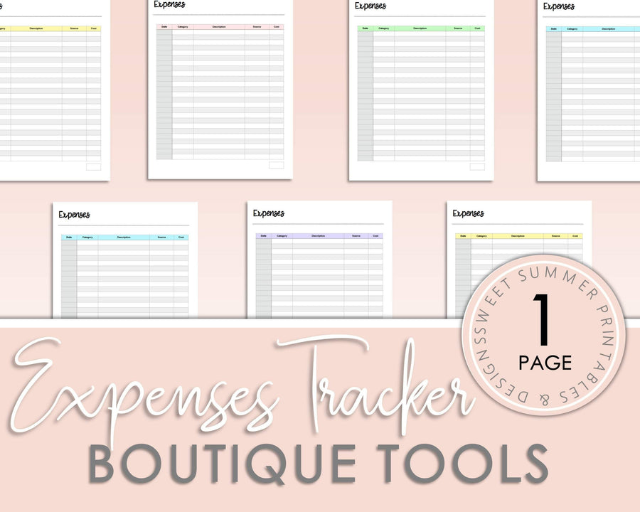 Online Shop - Expenses Tracker - Sweet Summer Designs