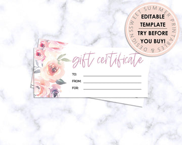 Gift Certificate - Blush Floral - Sweet Summer Designs