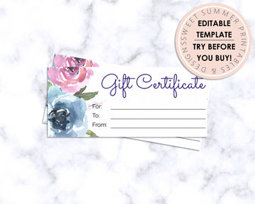 Gift Certificate - Purple Floral - Sweet Summer Designs