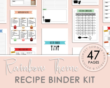 Recipe Binder Kit - Colorful Banners - Sweet Summer Designs