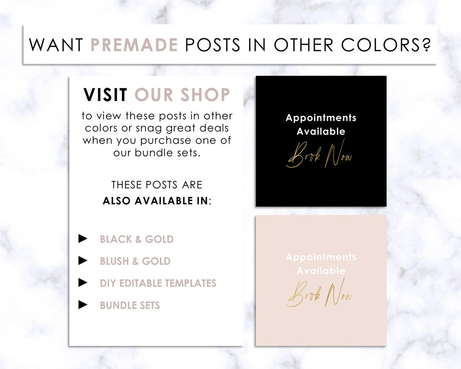 65 Nails Instagram Posts - Black & Gold - Sweet Summer Designs