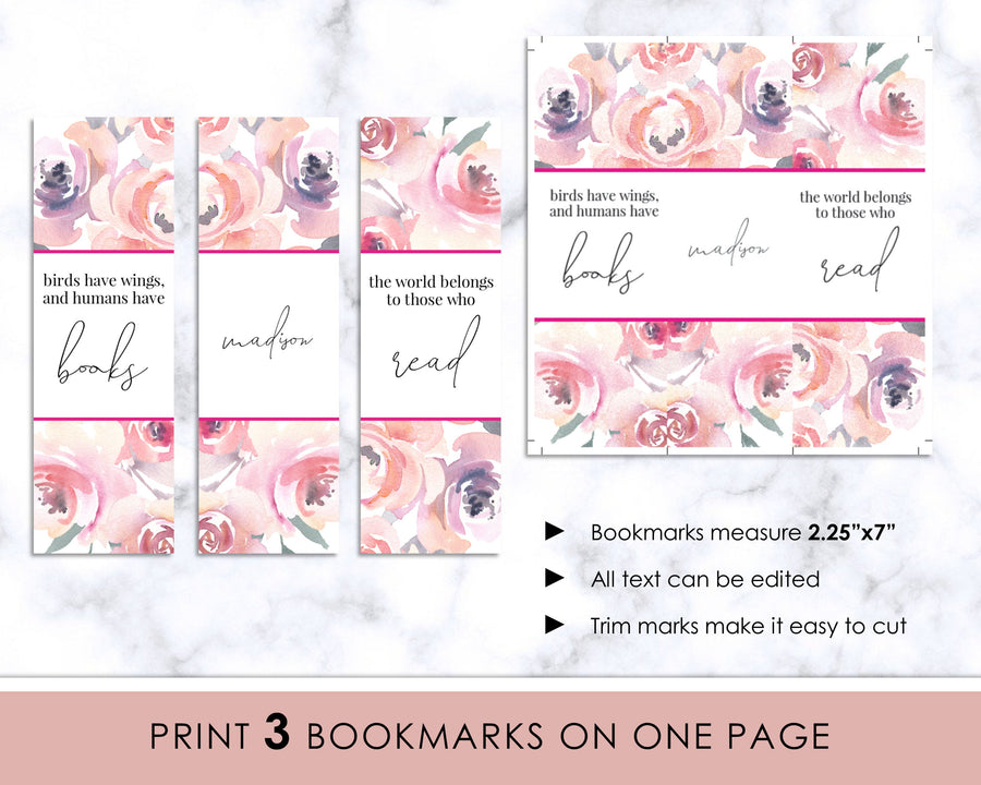 Bookmark - Blush Floral