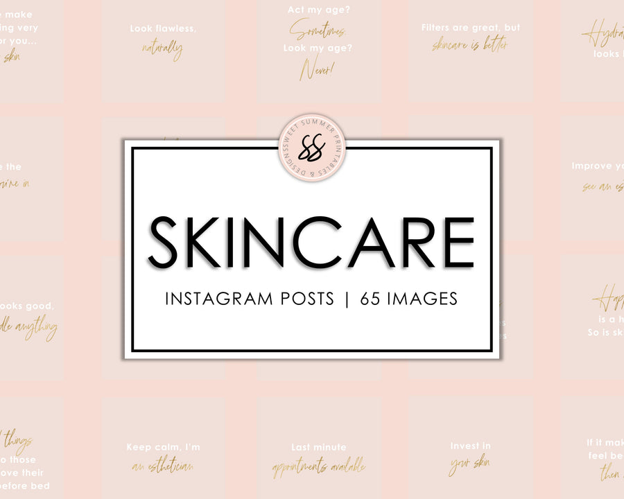 65 Skincare Instagram Posts - Blush & Gold