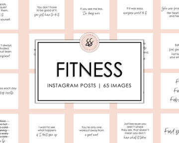 65 Fitness & Health Instagram Posts - White & Black