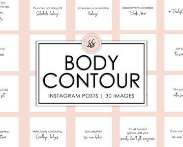 30 Body Contouring Instagram Posts - White & Black - Sweet Summer Designs