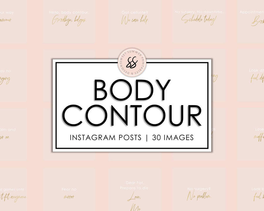 30 Body Contouring Instagram Posts - Blush & Gold - Sweet Summer Designs