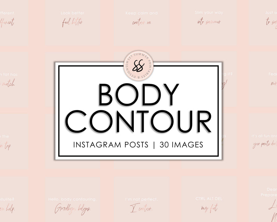 30 Body Contouring Instagram Posts - Blush & Rose Gold - Sweet Summer Designs