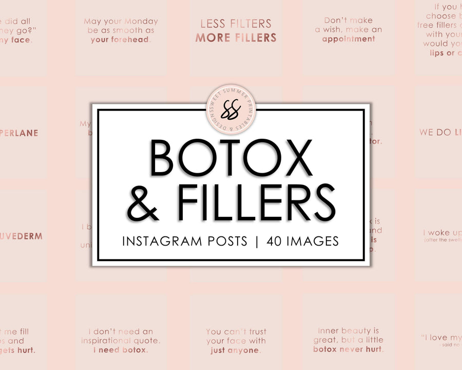 40 Botox & Fillers Instagram Posts - Blush & Rose Gold - Sweet Summer Designs