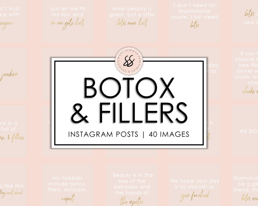 40 Botox & Fillers Instagram Posts - Blush & Gold - Sweet Summer Designs