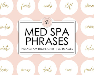 30 Med Spa Instagram Highlights - White & Gold - Sweet Summer Designs