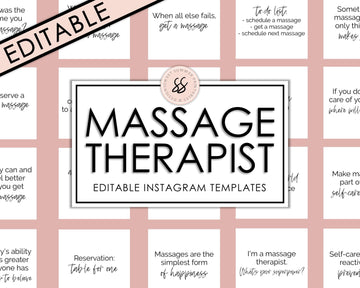 Editable Instagram Posts - Massage Therapist - Sweet Summer Designs