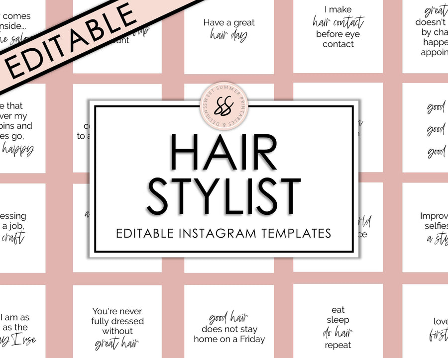 Editable Instagram Posts - Hairstylist - Sweet Summer Designs