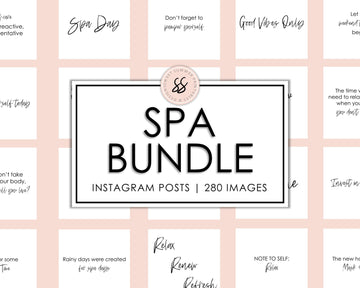 280 Instagram Spa Posts - Black and White Variety Pack - Sweet Summer Designs