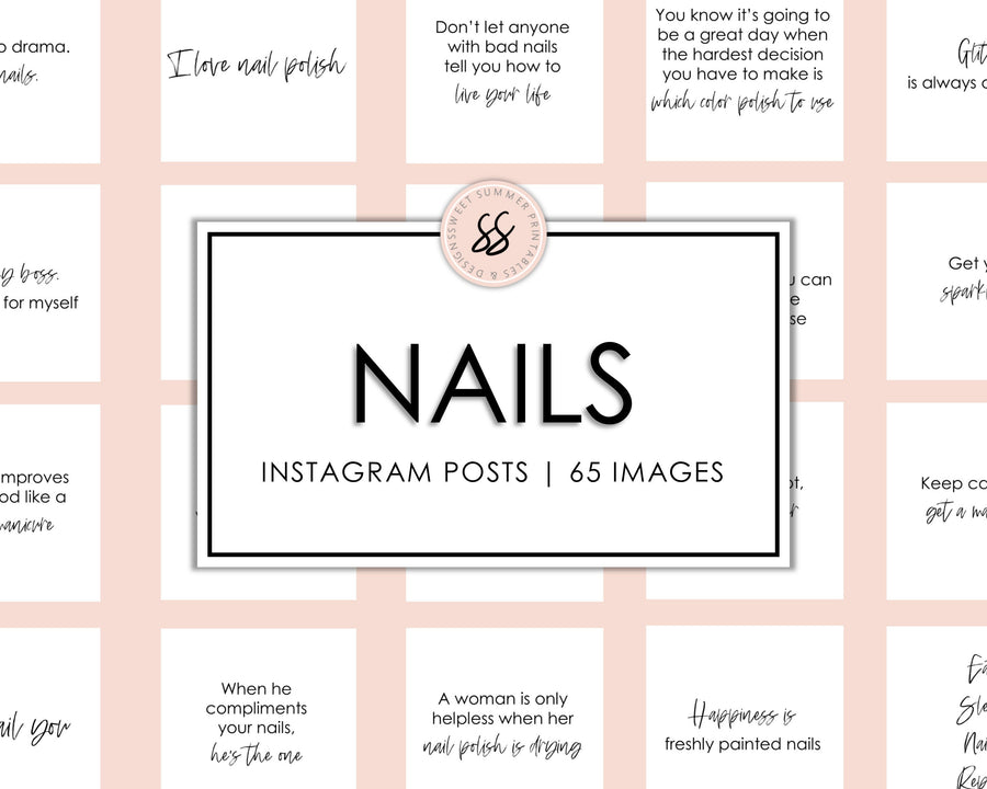 65 Nails Instagram Posts - White & Black