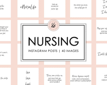 40 Nursing Instagram Posts - White & Black - Sweet Summer Designs