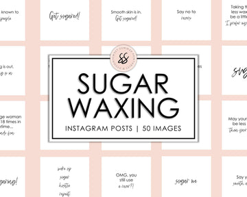 55 Sugar Waxing Instagram Posts - White & Black - Sweet Summer Designs