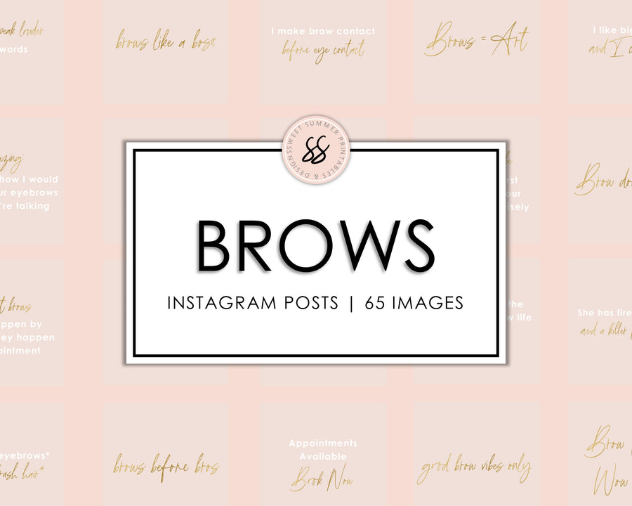 65 Brows Instagram Posts - Blush & Gold