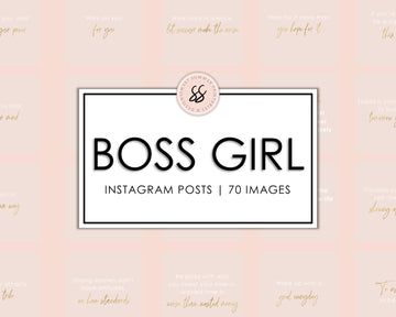 70 Boss Girl Instagram Posts - Blush & Gold