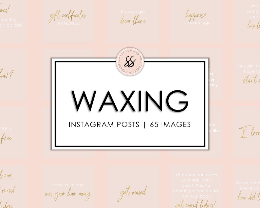 65 Waxing Instagram Posts - Blush & Gold - Sweet Summer Designs
