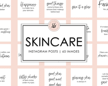 65 Skincare Instagram Posts - White & Black