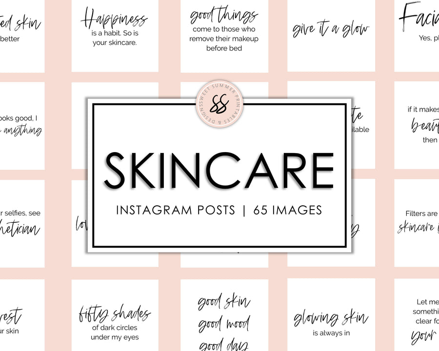 65 Skincare Instagram Posts - White & Black