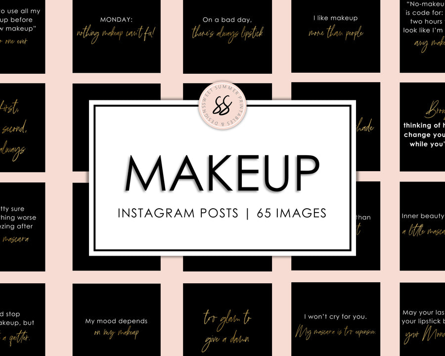 65 Makeup Instagram Posts - Black & Gold