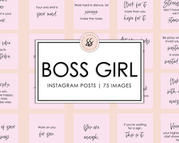 75 Boss Girl Instagram Posts - Pink & Black