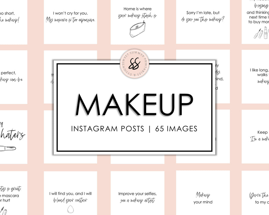 65 Makeup Instagram Posts - White & Black