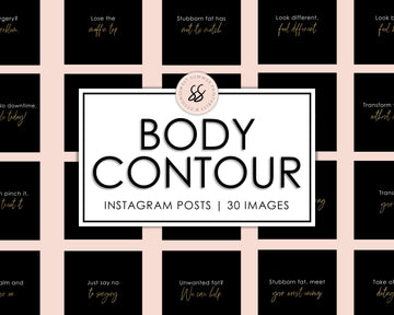 30 Body Contouring Instagram Posts - Black & Gold - Sweet Summer Designs