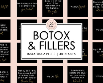 40 Botox and Facial Fillers Instagram Posts - Black & Gold - Sweet Summer Designs