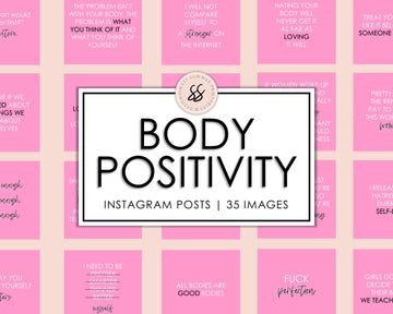 35 Body Positivity Instagram Posts - Pink & Black - Sweet Summer Designs