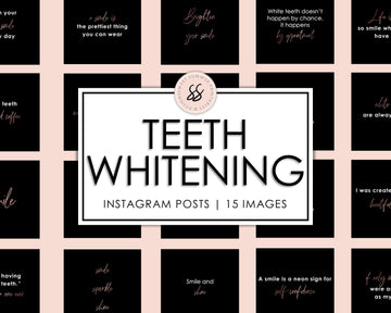 20 Teeth Whitening Instagram Posts - Black and Gold - Sweet Summer Designs