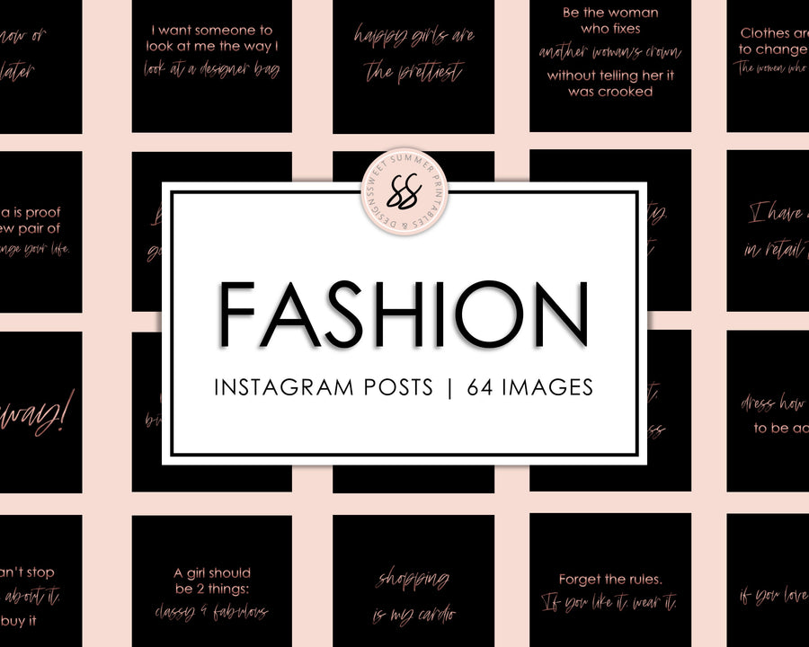 64 Fashion Boutique Instagram Posts - Black & Rose Gold