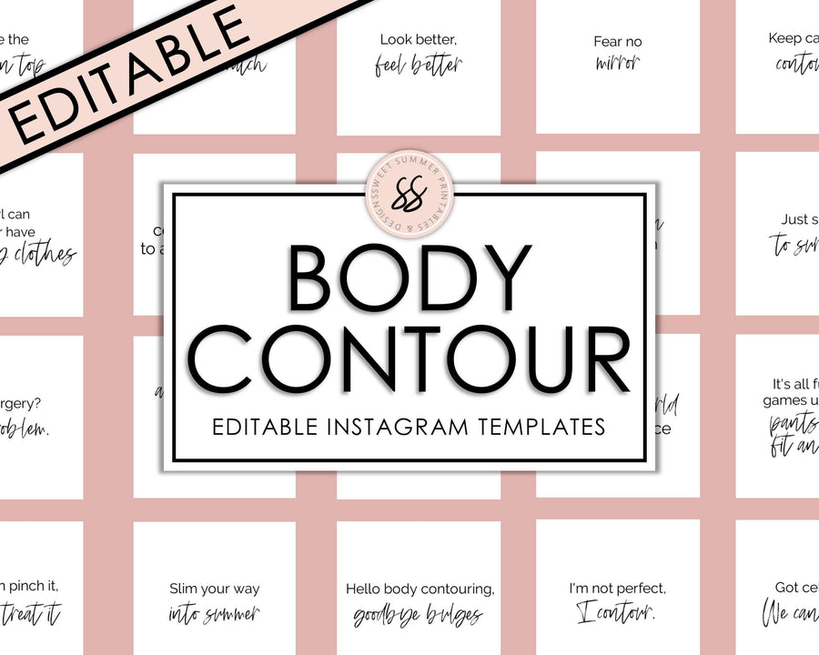 Body Contouring - Editable Instagram Posts - Sweet Summer Designs