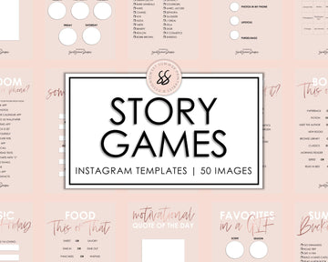50 Instagram Story Games - Blush & Rose Gold - Sweet Summer Designs