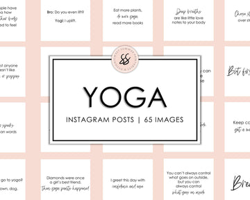65 Yoga Instagram Posts - White & Black - Sweet Summer Designs