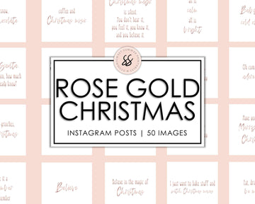 50 Christmas Instagram Posts - White & Rose Gold - Sweet Summer Designs