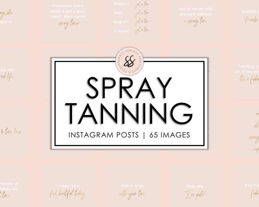65 Spray Tanning Instagram Posts - Blush & Gold - Sweet Summer Designs