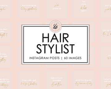 60 Hairstylist Instagram Posts - Blush & Gold - Sweet Summer Designs