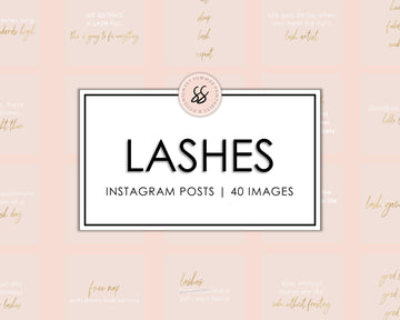 40 Lashes Instagram Posts - Blush & Gold - Sweet Summer Designs