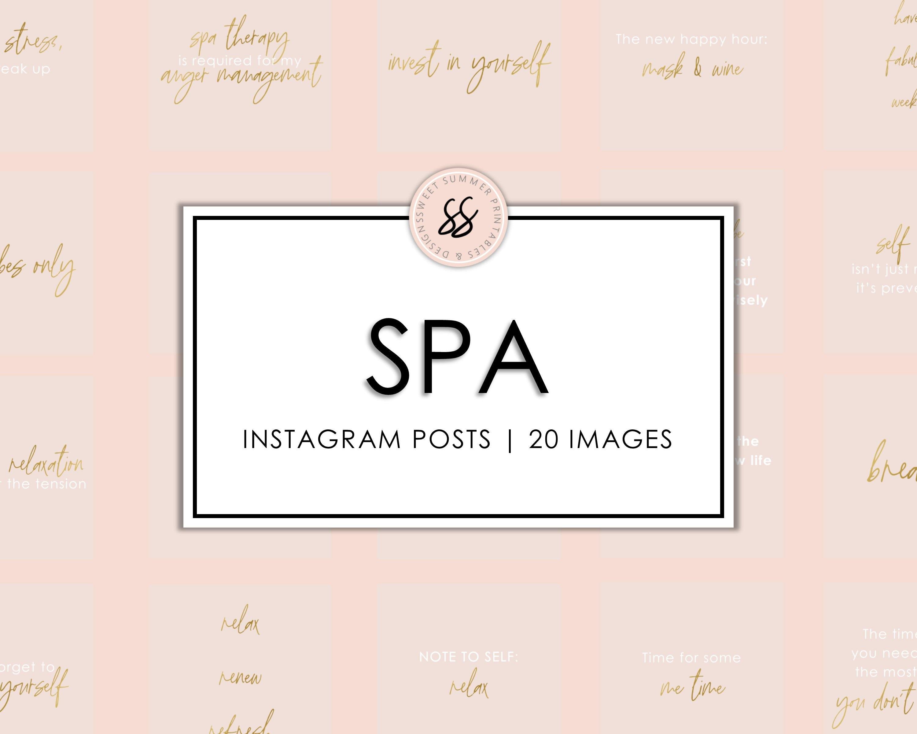 20 Spa Instagram Posts - Blush and Gold – Sweet Summer Designs