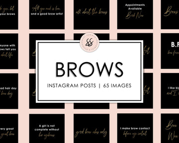 65 Brows Instagram Posts - Black & Rose Gold - Sweet Summer Designs