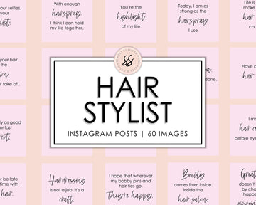 60 Hairstylist Instagram Posts - Pink & Black - Sweet Summer Designs
