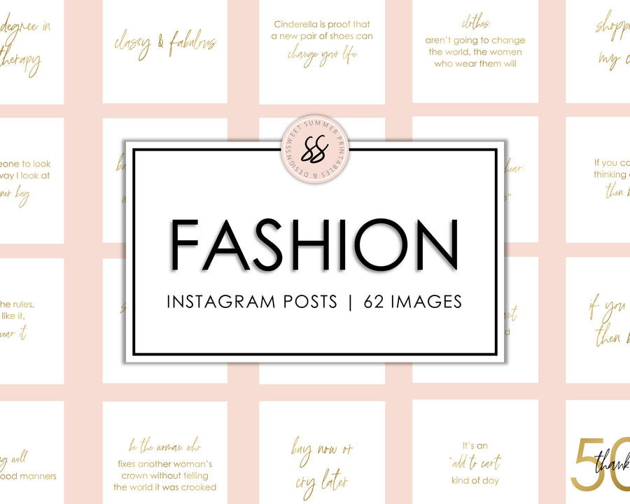 62 Fashion Boutique Instagram Posts - White & Gold