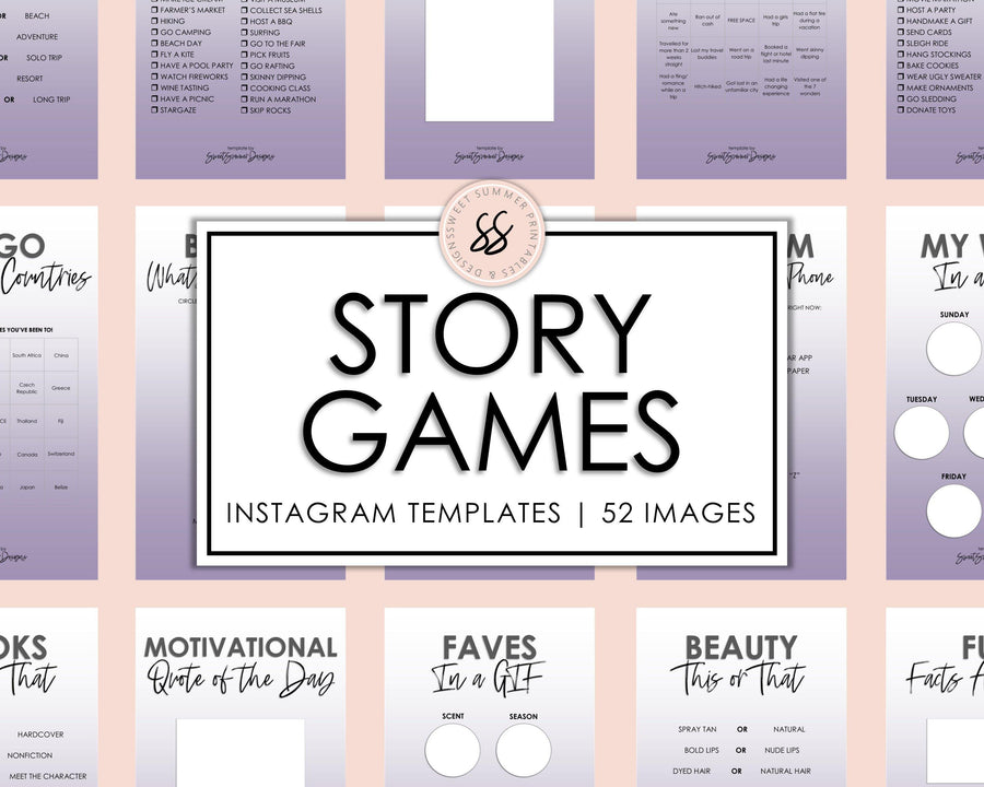 52 Instagram Story Games - Purple - Sweet Summer Designs