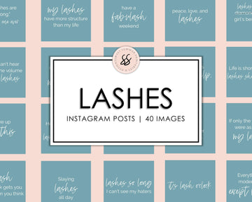 40 Lashes Instagram Posts - Teal - Sweet Summer Designs